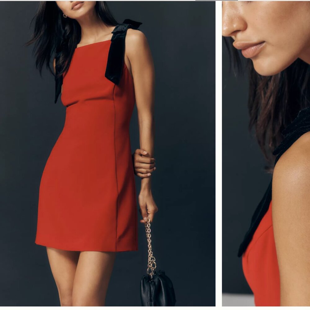 NWT ASTR The Label Ambria Bow Shoulder Mini Dress, size S